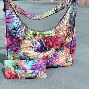 Brahmin Multicolor Croc-Embossed Shoulder Bag